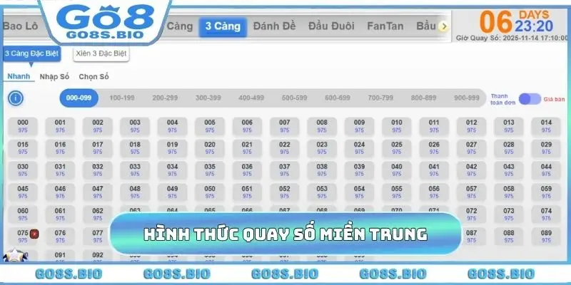 Các hình thức cược quay số miền Trung